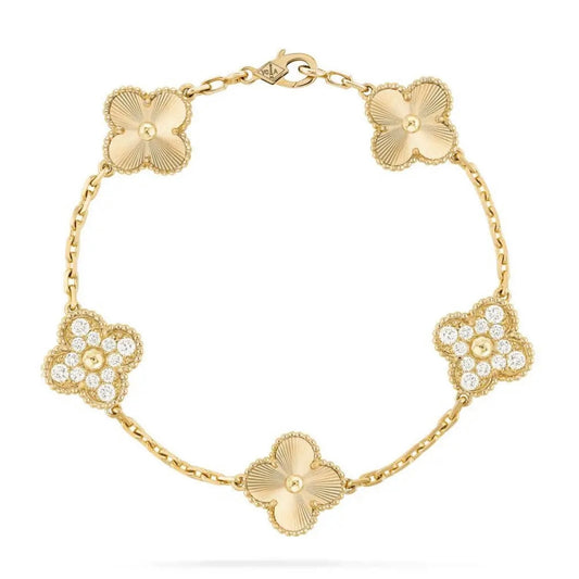 18K Gold Clover Bracelet